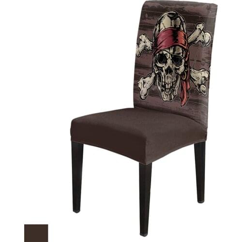 Pirate Skull Office Chair Cover Spandex Chair Cover Elastic Printing Home Hotel Wedding Dining Chair Covers