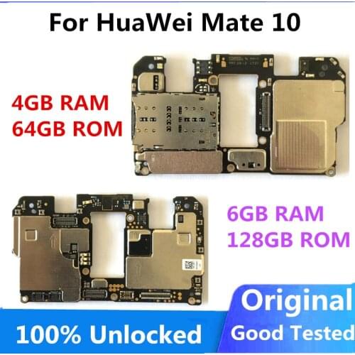 For HUAWEI Mate 10 4GB 6GB RAM 64GB 128GB ROM Factory Unlocked Motherboard Original Main Logicboard Android System Full Chips
