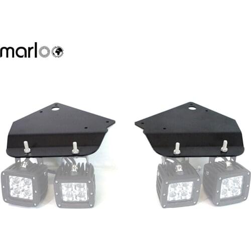 Marloo Dual Off-Road LED Light Mounts Left & Right Mounting Bumper Brackets For Work Fog Light 2010-2014 Ford F-150 Raptor SVT