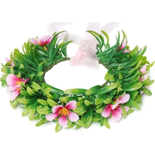 Garland Green Wreath Women Girl Hair Accessories Floral Hoop Headwear Moana Party Supplies Flower Crown St. Patricks Day