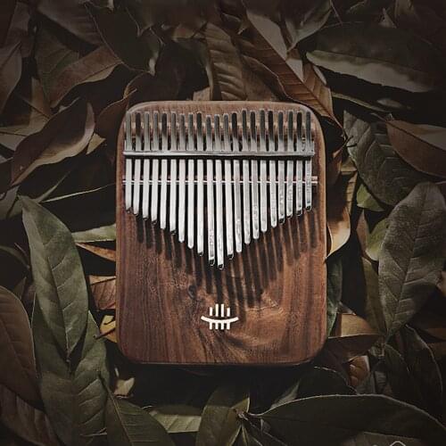 Hluru 17/21 Key Kalimba Walnut Curly Figure Keyboard Thumb Piano Chamfer Calimba Keyboard Musical Instruments With Pickup