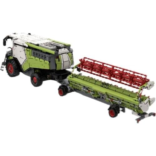 Small Particle Technology Building Blocks MOC-8900 Remote Control Combine Harvester Toy DIY Model Compatible with Lego
