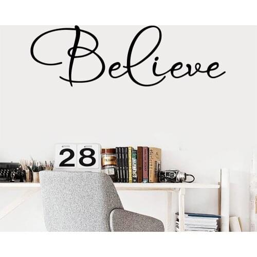 Creative Believe Words Home Decor Modern Wallsticker For Living Room Decoration Poster Bedroom Mural vinilo pared
