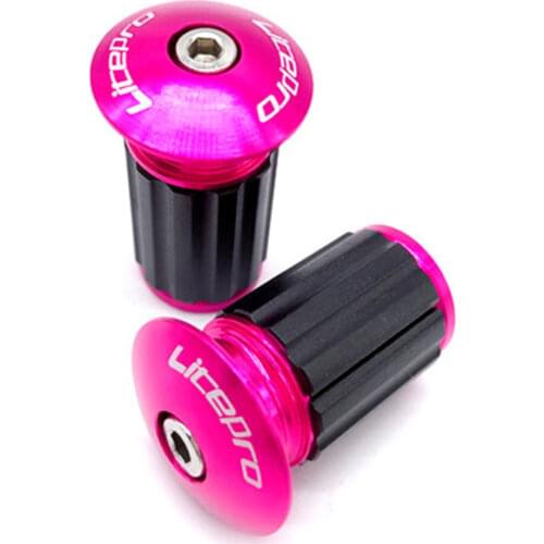 LITEPRO A Pair Mountain Bike Inflated Locked up Bar End Plug Aluminum Alloy Folding Bicycle Handlebar Cap