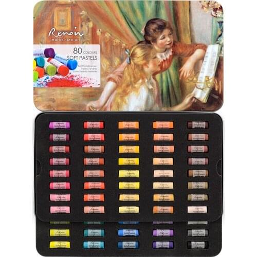 Marco Reinoa Series Pastel Paintbrush 40/80 Color Professional Hand Painted Pastel Paintbrush Pastel Paintbrush