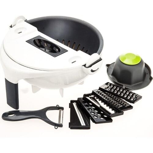 Multifunction Vegetable Cutter 9 In 1 Grater Manual Radish Potato Slice Grater Fruit Kitchen Tool