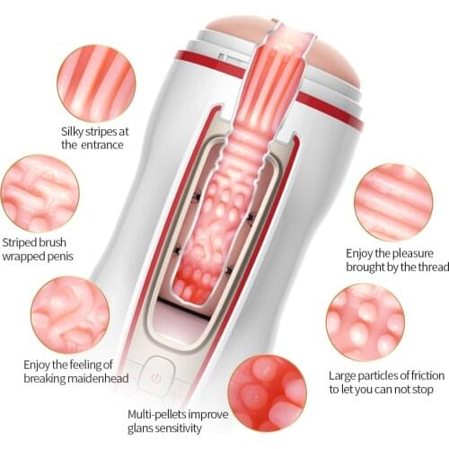 Leten Moaning pronunciation automatic jet cup electric clip suction and thrust Male Masturbator Sex Toy Realistic Vagina Pussy