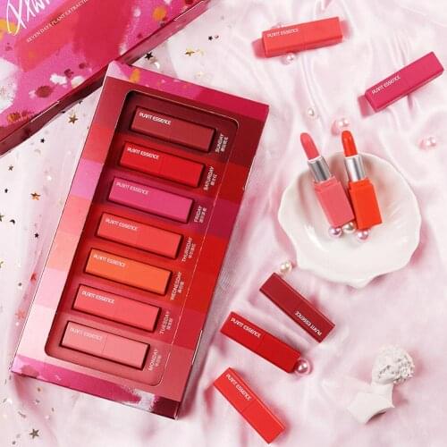 7 Colors Mini Matte Long Lasting Unfading Moisturizing Lipstick Set Lip Cosmetic