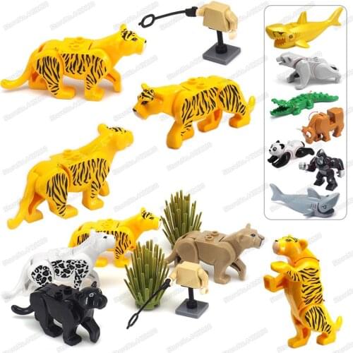 Animal Set Building Block Leopard Assembly Replacement Parts For Moc Animal World Figures Friend Model Child Christmas Gift Toys