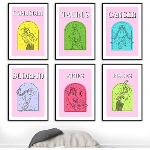 Constellations Astrology Myth Wall Art Canvas Painting Nordic Posters And Prints Minimalist Wall Pictures For Living Room Decor