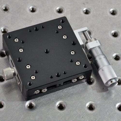 X Y axis one-dimensional optical precision manual cross rail displacement platform fine-tuning sliding table 60x60mm aluminum