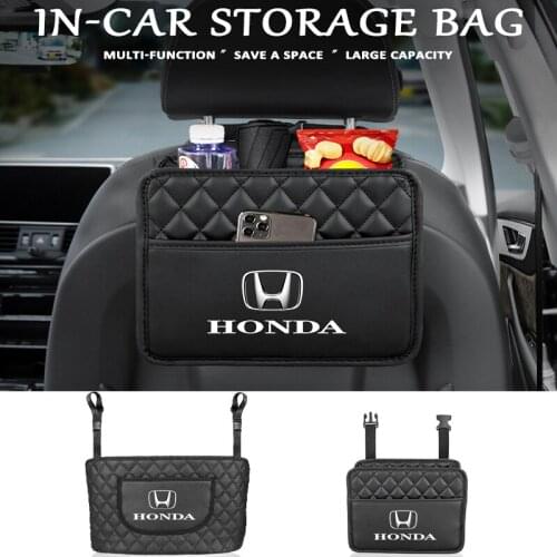 Car Seat Back Organizer Storage Bag Interior Parts Leather Bag Car ​Accessorie For Honda Civci CRV FIT Accord City Prelude Pilot