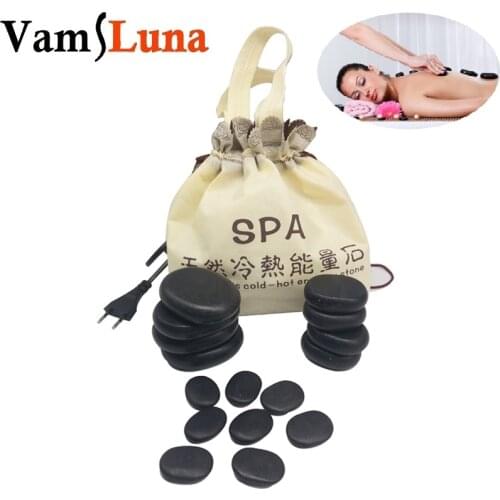 Professional Massage Besalt Hot Stone Set With 16 Therapy Hot Rocks Massage Stones For Gem Massage Home spa, Relaxing, Healing