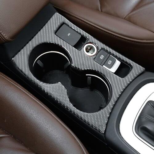 Carbon Fiber Water Cup Holder Frame Decoration Cover Trim For Audi Q3 2013-2016 LHD Car Interior Accessories