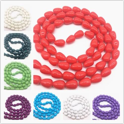 Multifarious Color Teardrop Shape Glass Loose Spacer Charm Beads DIY Jewelry Making