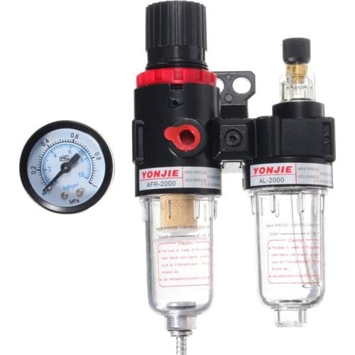 G1/4" In line Air Compressor Filter Regulator Gauge Trap Oil-Water Filter Air Separator Pressure Regulator Airbrush Compressor