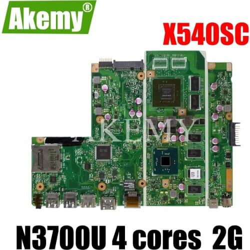 SAMXINNO For Asus X540SC D540S X540S X540 Laotop Mainboard X540SC Motherboard W/ N3700/4 cores CPU 2GB RAM