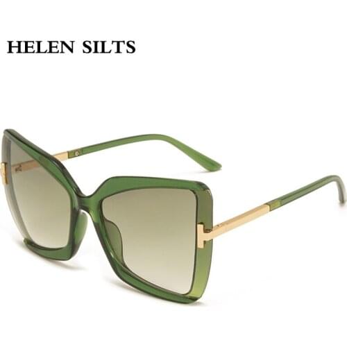 Oversize Cat eye Sunglasses Women Fashion Punk Shades Big Frame Sun Glasses Men Vintage Half frame Eyeglasses UV400 Eyewear H139