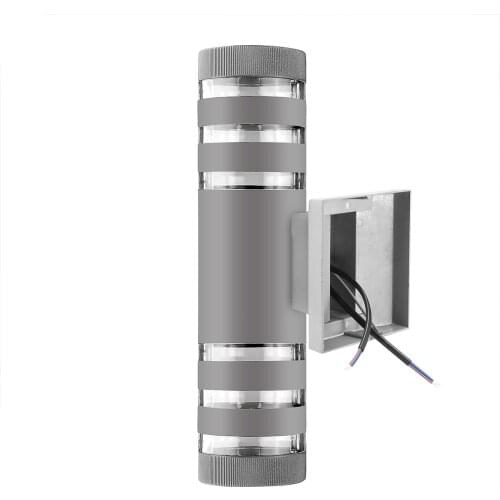 LED Modern Exterior Wall Light Sconce Dual Head Wall Lamp Fixture Outdoor Porch Waterproof Up Down Cylinder Wall Lights