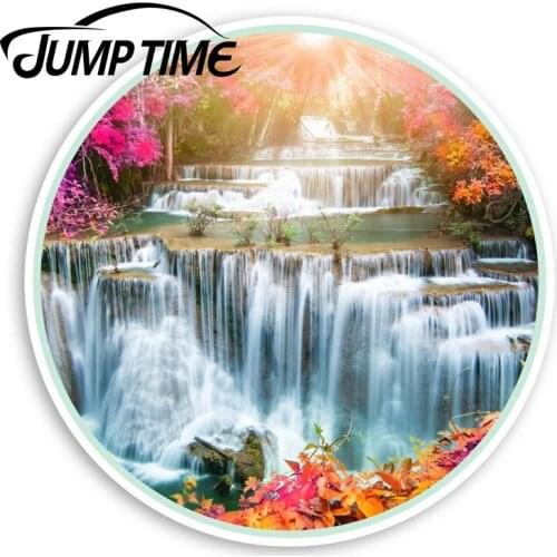 Jump Time Waterfall Vinyl Stickers - Japan Oriental Sticker Laptop Luggage Window Bumper Decal Waterproof Car Accessories