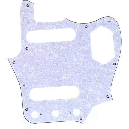 Musiclily Pro 10-Hole Guitar Pickguard for JPN Fender Japan Jaguar, 4Ply White Pearl