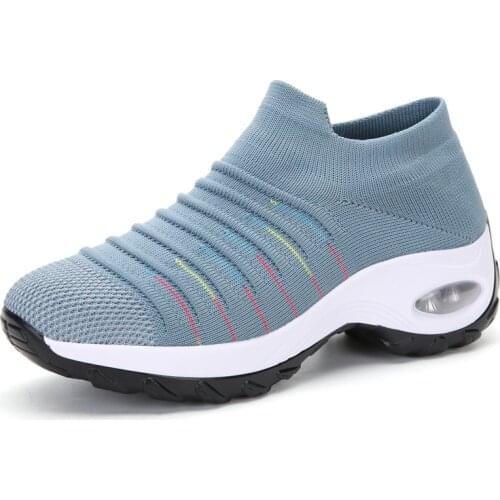 Women Breathable Shoes Woman Flat Slip on Platform Tenis for Women Mesh Sock Sneakers Shoes Air Cushion Sports Womens Shoes