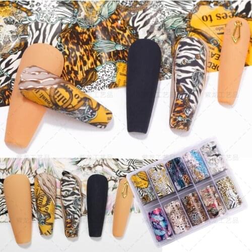 1Box Nail Art Water Transfer Stickers Decals 4*100cm Sexy Leopard Animal Charm Full Wrap Slider Manicure Decoration Accessory