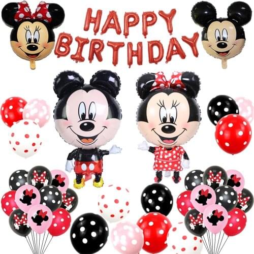 1Pc Kids Favor Mickey Mouse Theme Cartoon Balloon Children Boy Girl Birthday Party Decoration Wedding Baby Shower Balloon Supply