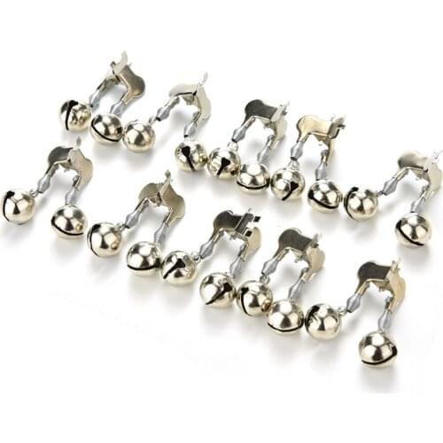 10 Pcs/lot Fishing Twin Bells Bite Alarm Clip-on for Fishing Rod Outdoor Tools Accessory Silver Color