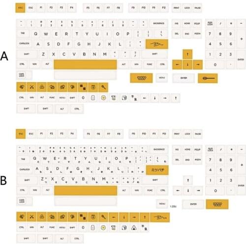 140Keys/Set QX Profile Custom Honey Milk Theme Keycaps PBT Dye Sublimation Keycaps for MX Cherry Mechanical Keyboard
