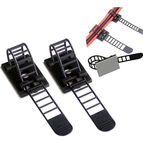 20pcs/pack Management Home Wire Clamp Electric Adjustable Mount Cable Clip Self-adhesive Holder Fixed Nylon Multipurpose Tie