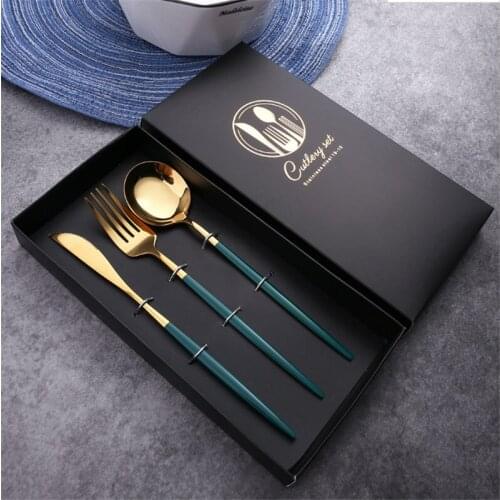 2021 Stainless Steel Dinnerware Gift Set Nordic Tableware Knife Fork Spoon Gold Spoon and Fork Set Steak Knife and Fork Gift Set