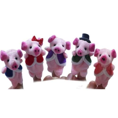 5Pcs Finger Doll Baby Plush Toys Five mini pig Finger Puppet Child Educational baby storytelling to play healthy for any age