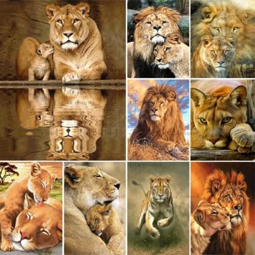Diamond Painting Lion Animal 5D DIY Full Square Diamond Embroidery Kit Rhinestone Cross Stitch Mosaic Picture Home Decoration