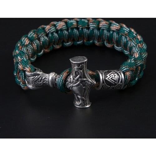 Handmade Norse Viking Amulet Bracelets Thor Mjolnir Paracord Amuletceltic Rune Knot Amulet Scandinavian Bracelet