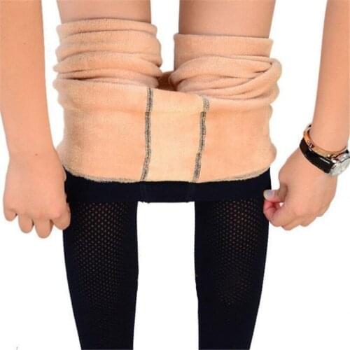 VIIANLES Mesh Trousers Fashion Pants Women Warm Large Size Black Ankle Length Thick Thermal Fleece Female Clothing Woman Pant