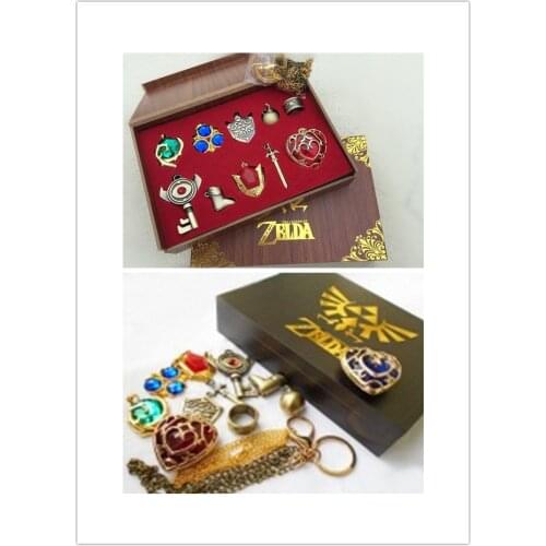 Logo Link Necklace keychain Pendant Keyring Weapons Collection Gift Box Cosplay For Costume Accessories Prop