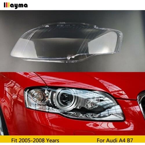 For Audi A4 B7 2005 2006 2007 2008 All New Car Front Lamp Shade Lamp Headlight Mask Headlights Shell Lampshade Cover Lens Glass