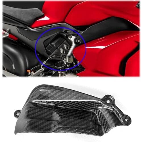 For Ducati Panigale V4 V4S 2018+ 3K Carbon Fiber Motorcycle Right Cam Cover Section Fairing Accessories Gloss 100% Twill Weave