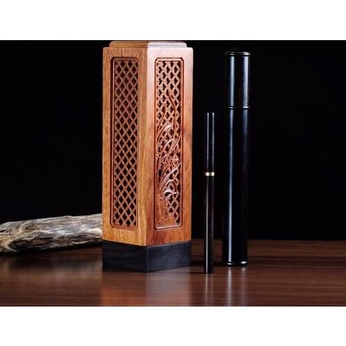 PINNY Ebony Wooden Incense Burner Stick Incense Holder Set Wood Burner Furnace Censer Gifts And Crafts Home Decorations