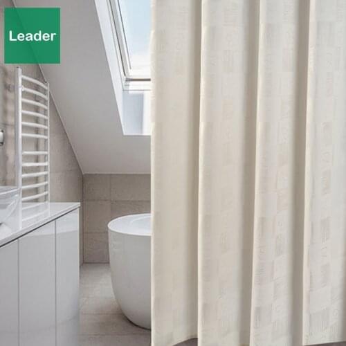 Elegant High Quality Plaid Shower Curtain Polyester Mildew Resistant Bath Curtain Waterproof Heat Resisting Bathroom Curtain