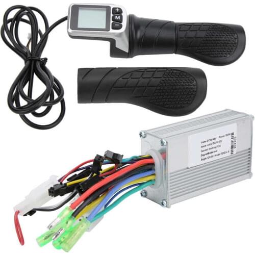 Electric Scooter 36V 48V 350W 1500W Brushless Controller with 1 Pair LCD 124DX Half Twist Throttle E-bike Bicycke Accessories