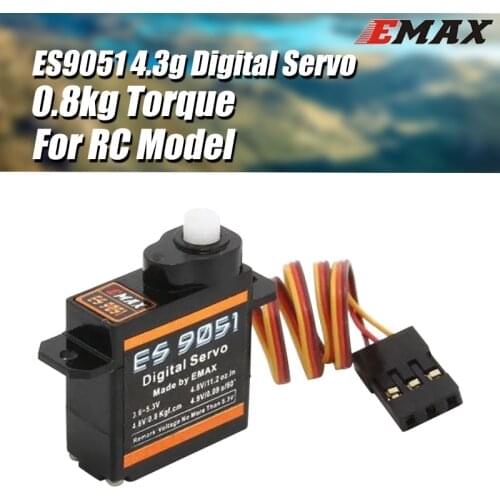 EMAX ES9051 4.3g Digital Mini Servo Motor Plastic Gear 0.8kg Torque for 3D F3P Airplanes