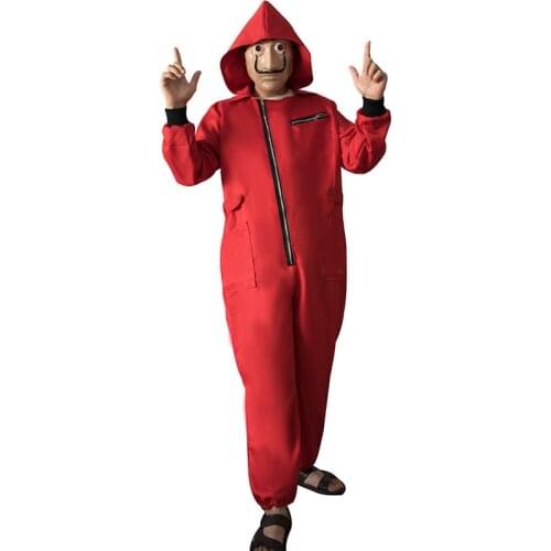 Movie La Casa De Papel Dali Costume La case de papel Season 3 Red Jumpsuit Costume Money Heist Hallowmas Cosplay Costume