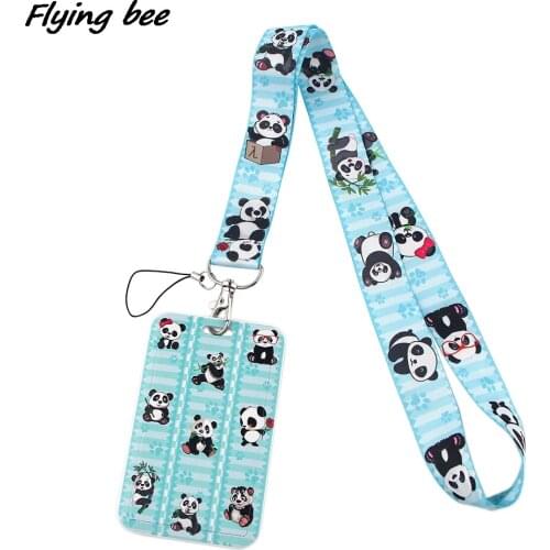 Flyingbee X1604 Cute Panda Blue Bank Credit Card Holder Wallet Bus ID Name Work Card Holder For Student Card Cover Business Card