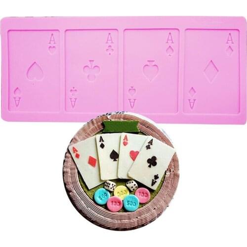 Creative Poker DIY Sugar Craft Cake Silicone Mold Fondant Chocolate Mold Handmade Soap Mold Kitchen Cake Decorating Baking Tools