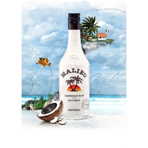 Malibu Bar Metal Sign Pub Bar Plaque Man Cave Alcohol Caribbean Coconut Rum Tin