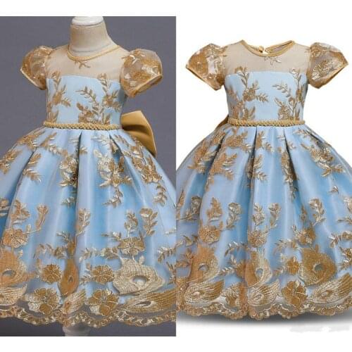 Cute New Girls Dresses Short Sleeves Bow Ball gown Cupcake Toddler Little Princess Girls for Birthday