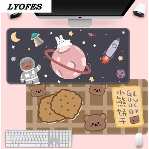 Cute Mouse Pad Super Creative INS Tide Large Game Computer Keyboard Office Long Table Mat Kawaii Desk for Teen Girls for Bedroom