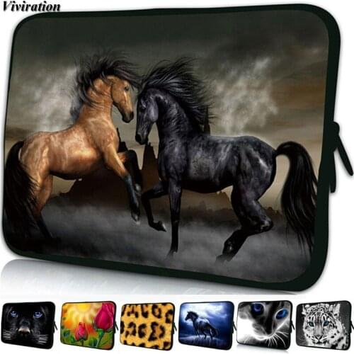 Mens Fasion Computer Bag 17.3" 16.8" Funda Portatil Neoprene Zipper Pouch Cover Bolsas Horse Prints Laptop 17 Inch Sleeve Case